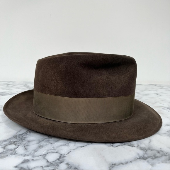 Vintage Stetson Fedora Hat Mens Small Brown Wool Felt - Picture 6 of 16